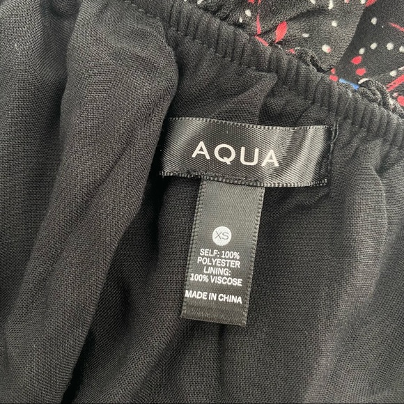 Aqua NWT Bloomingdale's One Shoulder Long Sleeve Waist Tie Floral Romper New - Picture 10 of 13